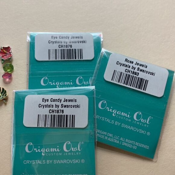 Origami Owl charms pool ring, Flamingo, umbrella, ice tea, Hot dog, Palm tree - Picture 6 of 6